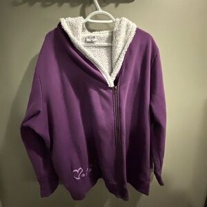 Pre-owned The Animal Rescue Site purple lined zip sweatshirt XXL